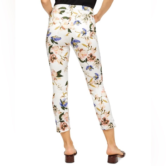7 For All Mankind JEN7 Floral Cropped Skinny Jeans Capri Ankle — Size 8 - Picture 2 of 10
